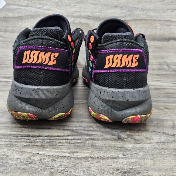 Adidas Dame 8 Big Mood Core Black Grey Six Panther Cyan Basketball Sneaker Shoe - Picture 8 of 12